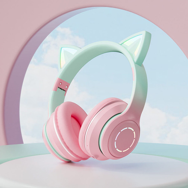 Wireless Bluetooth Headphone Gradient Color Luminous Cat Ears Gaming Headset Lovely Christmas Gifts K484-FQZCO_5BWKSRXB