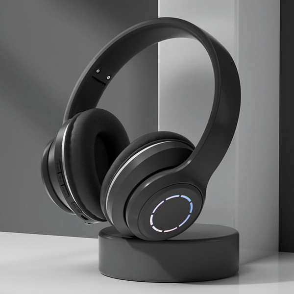 Foldable Bluetooth 5.2 Headphones Gradient Color Design Music Earphone Wireless Gaming Headset black K484-FQZCO_RGDLC1KA