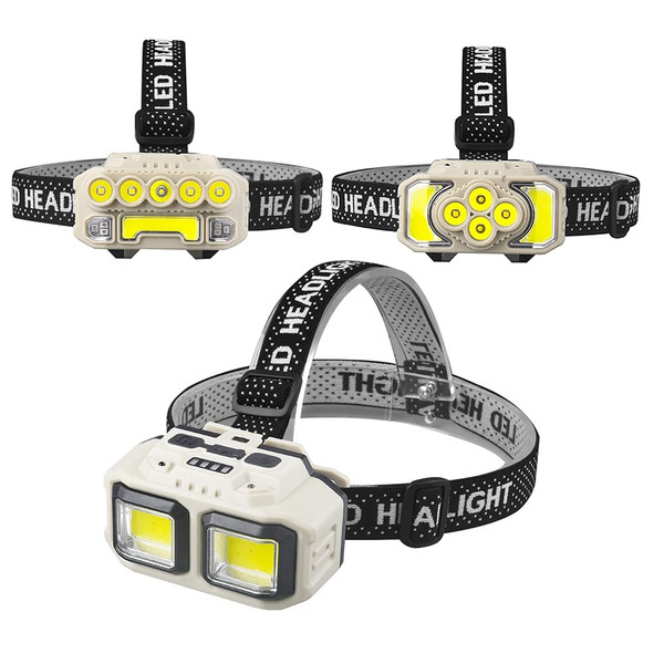 XPE+COB Headlights USB Rechargeable IPX4 Waterproof Power Display Motion Sensor Head Lamp For Campi K484-PHO_0ZY5BP8J