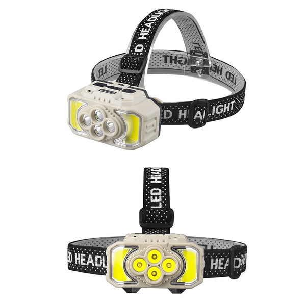 XPE+COB Headlights USB Rechargeable IPX4 Waterproof Power Display Motion Sensor Head Lamp For Campi K484-PHO_0ZY5BP8J