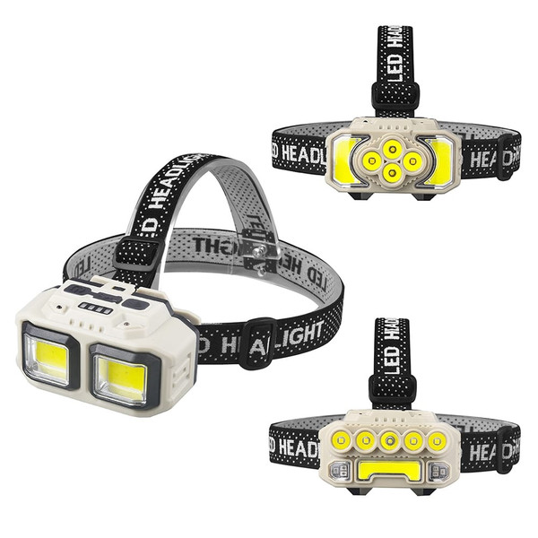 XPE+COB Headlights USB Rechargeable IPX4 Waterproof Power Display Motion Sensor Head Lamp For Campi K484-PHO_0ZY5BP8J