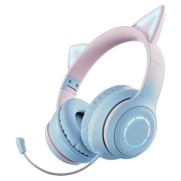 Gradient Cat Ears Noise Canceling Headset Stereo Sound Headphones Wireless Headphones With Built-in K484-PEL_0RD4USXG