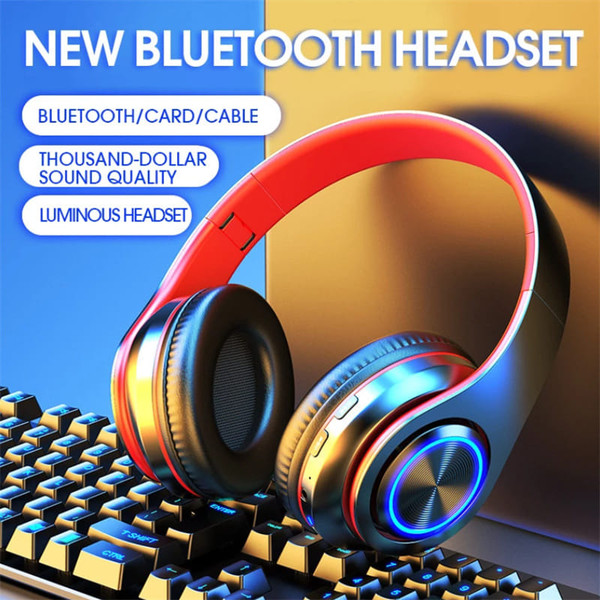 B39 Earphone Wireless Bluetooth Headset Colorful Luminous Subwoofer Music Game Sports Headphone Whi K484-PEL_0PL5THVC