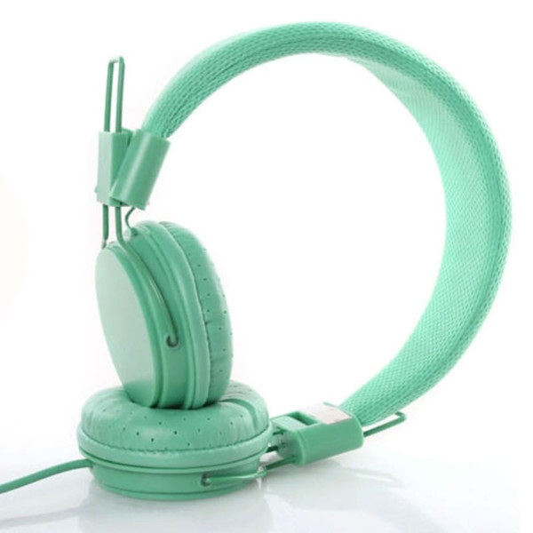 Kids Wired Ear Headphones Stylish Headband Earphones for iPad Tablet  GreenAF1C K484-PEL_021SAF1C