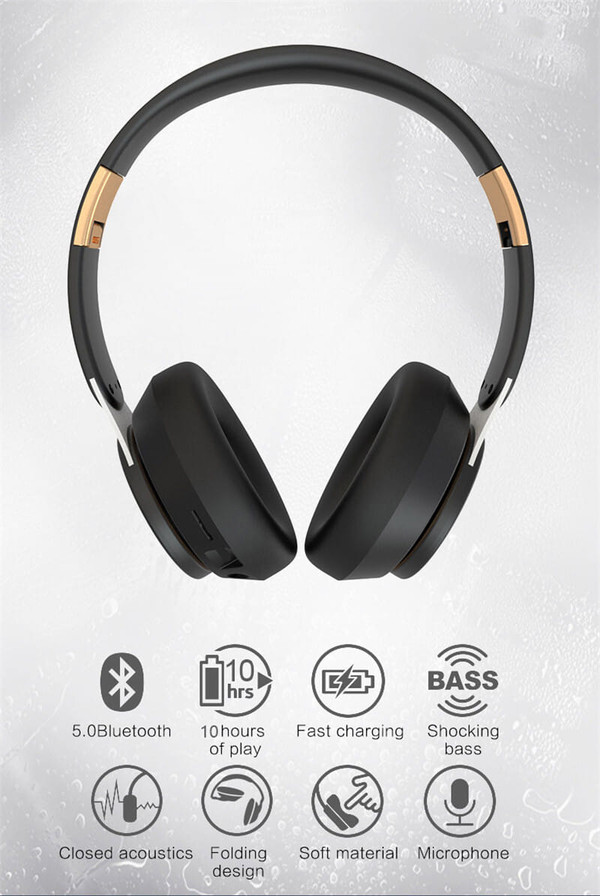 Wireless  Headphones Bluetooth--compatible Headset Foldable Stereo Adjustable Earphones With Mic bl K484-PEL_0KK9U153