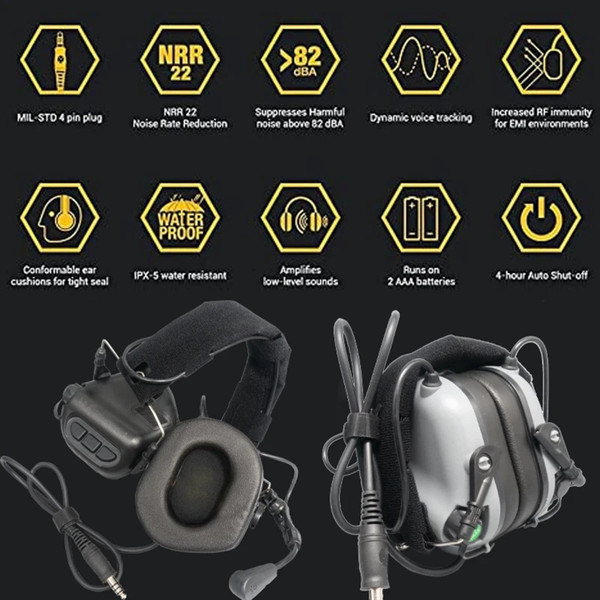 Earmor M32 Lightweight Electronic Earmuffs Hearing Protector Nrr 22db Noise Reduction Sound Amplifi K484-PEL_0R2XRZKM