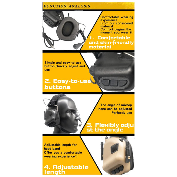 Earmor M32 Lightweight Electronic Earmuffs Hearing Protector Nrr 22db Noise Reduction Sound Amplifi K484-PEL_0R2XRZKM