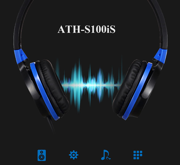 Original Audio-Technica ATH-S100iS Headset Wired Control Game Headphone with Micphone Bass Music Ea K484-PEL_0DKDEZTY