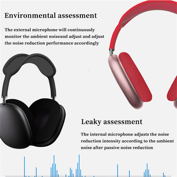 P9 Wireless Headset On-Ear Stereo Earphones Noise Cancelling Ear Buds With Mic For Cell Phone Compu K484-PEL_0QBU10DL