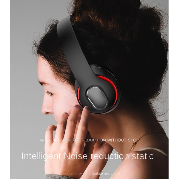 Foldable Bluetooth Headphones Hi-fi Noise Reduction Music Earphone Wireless Gaming Headset China red K484-FQZCO_SH5SKID6