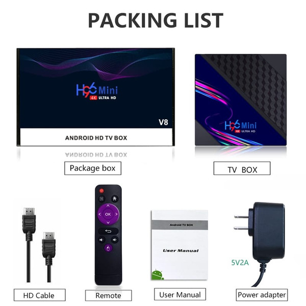Android 10.0 Tv  Box H96 Mini V8 Rk3228a Wifi Media Player Tv Receiver 2+16G_European standard K484-PEL_0HRYF3HZ