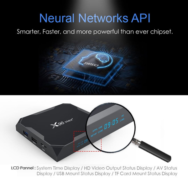 X96 max plus Smart TV Box Amlogic Android 9.0 Quad Core 4G 32G/64G 2.4G/5.0G Dual WIIF BT4.0 8K HD  K484-PEL_0G971SKP