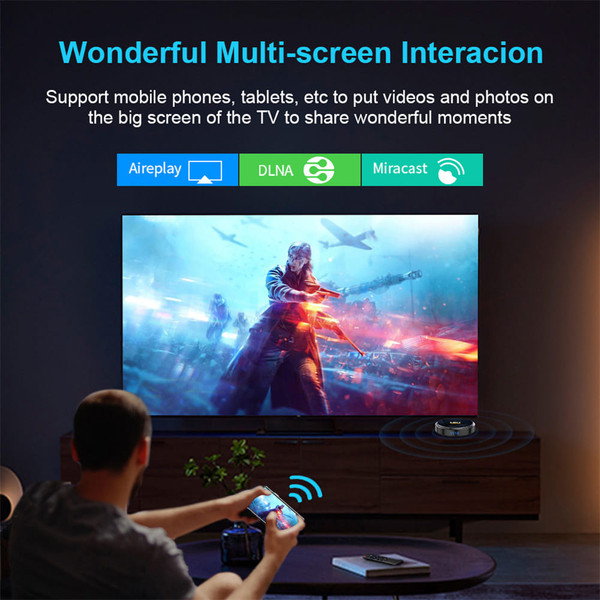Hk1 Rbox H8 Set-top Box H618 android 12.0 Hd Dual-band Wifi6 Bluetooth 5.0 with RC Black 2GB+16GB E K484-PEL_0OO0UL4E