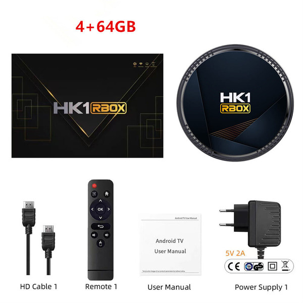 Hk1 Rbox H8 Set-top Box H618 android 12.0 Hd Dual-band Wifi6 Bluetooth 5.0 with RC Black 2GB+16GB E K484-PEL_0OO0UL4E