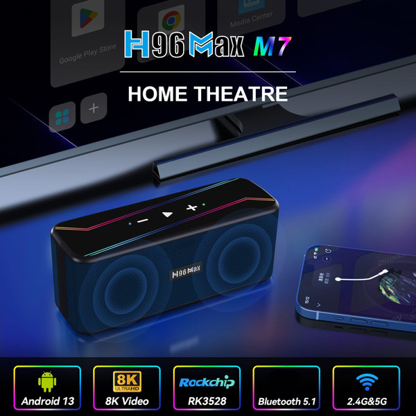 H96 Max M7 TV Box Home Media Player Ultra HD 8K Smart TV Box with Remote Digital Player Smart TV Bo K484-PEL_0RTICIWU