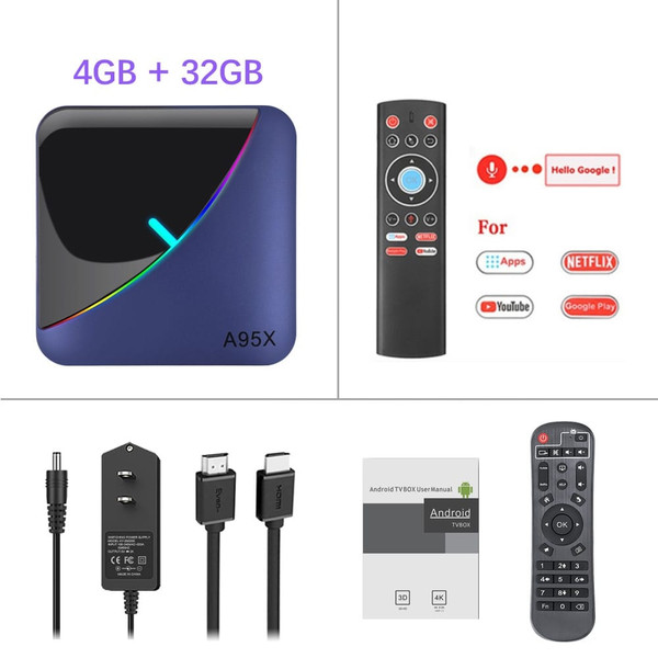 A95X F3 TV Box Android 9.0 Network 4GB 32GB  64GB Amlogic S905x3 8K 60FPS Blue + black_4GB + 64GB w K484-PEL_0FV6ZJ6A