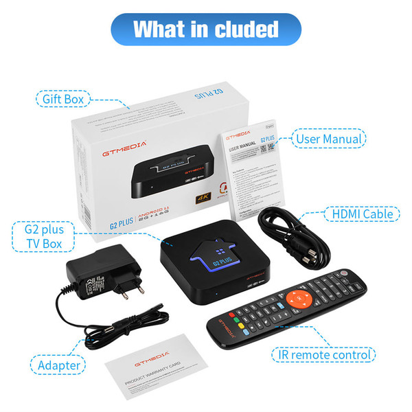 G2 Plus Gtmedia Android 11.0 TV Box Amlogic S905w2 2g16g Built-in 2.4g Wifi 4k H.265 Gtplayer Set T K484-PEL_0PD9JJSA