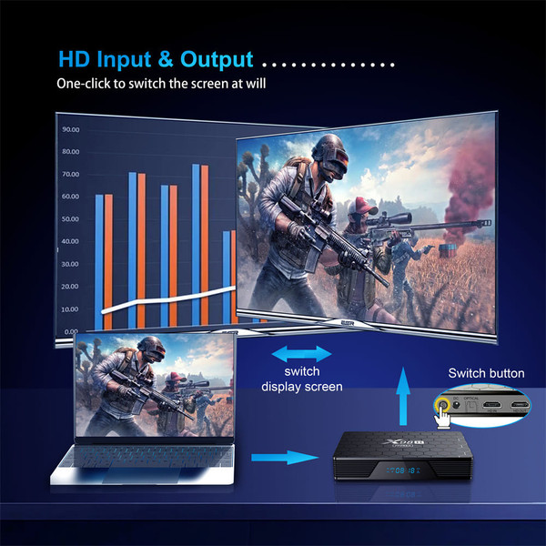 Smart TV Box Android 12 X98h Pro Quad Core 4k Media Player 2.4g 5g Wifi Bluetooth 5.0 US Plug 4+64GB K484-PEL_0O3ADOKE