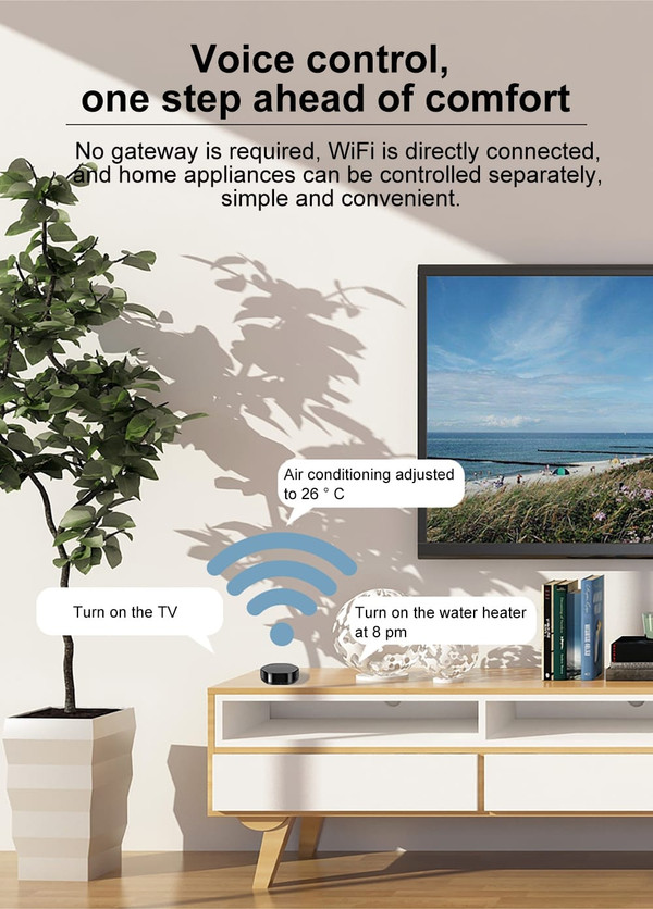 Wifi Smart IR Remote Controller Home Smart Home Air Conditioner TV Fan STB Infrared Products black K484-PEL_0FBVHPMJ