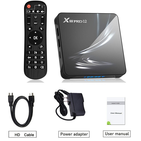 X88 Pro 12 Set-top Box Rk3318 android 12.0 HD Dual-band Wifi6 Bluetooth TV Box Black 2GB+16GB EU Pl K484-PEL_0OVKBCLQ