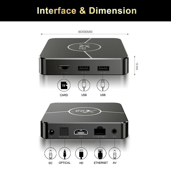 Set Top Box S905W2 Compatible For Android 11.0 Dual Band Wifi Media Player With Bluetooth-compatibl K484-PEL_0LWVF400