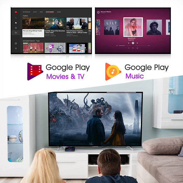 H96 max 3318 Quad-Core 2+16G/4+32G Android 9.0 HD Smart Network Media Player TV Box EU plug K484-PEL_07B84C5O