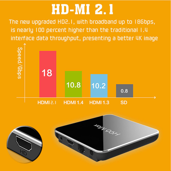 S905X2 H96 Max X2 Android 8.1 2GB 16GB HD Smart Network Media Player TV Box - AU Plug K484-PEL_046AV206