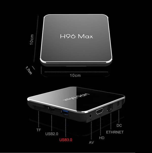 S905X2 H96 Max X2 Android 8.1 2GB 16GB HD Smart Network Media Player TV Box - AU Plug K484-PEL_046AV206