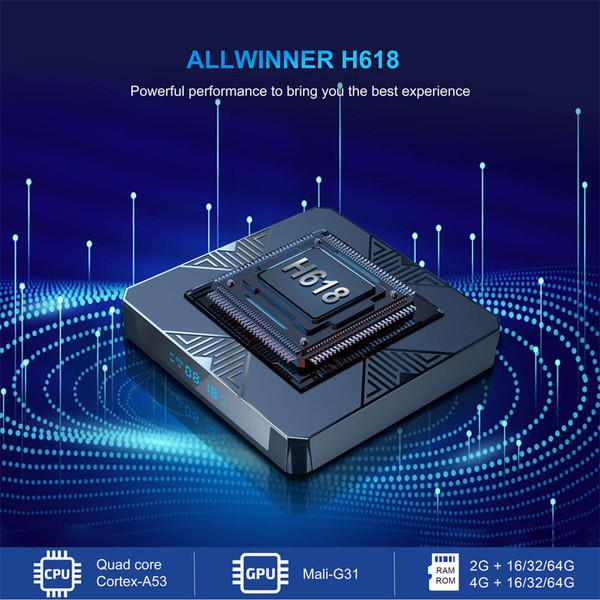 Smart TV Box X98h Android 12 Allwinner H618 Bluetooth 5.0 Wifi 2.4g 5g 4k Media Player Set top Box  K484-PEL_0O2A1TSO