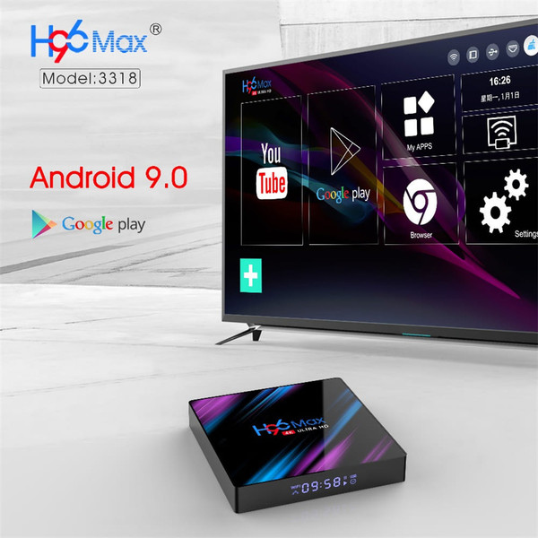 H96 Max-3318 TV Box HD 4k Android Wifi Set-top Box Quad Core 64 Bit Cortex-a53 10/100 Standard Rj-4 K484-PEL_0MTSXXUO