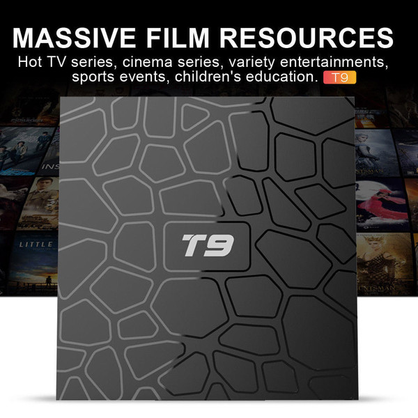 Android 8.1 TV Box T9 4GB RAM 32GB ROM Quad Core Wifi 4K Media Player UK plug K484-PEL_04G6022B