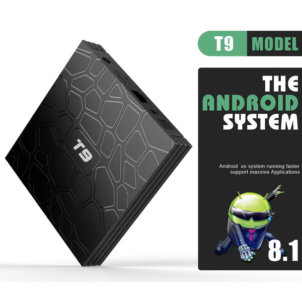 Android 8.1 TV Box T9 4GB RAM 32GB ROM Quad Core Wifi 4K Media Player UK plug K484-PEL_04G6022B