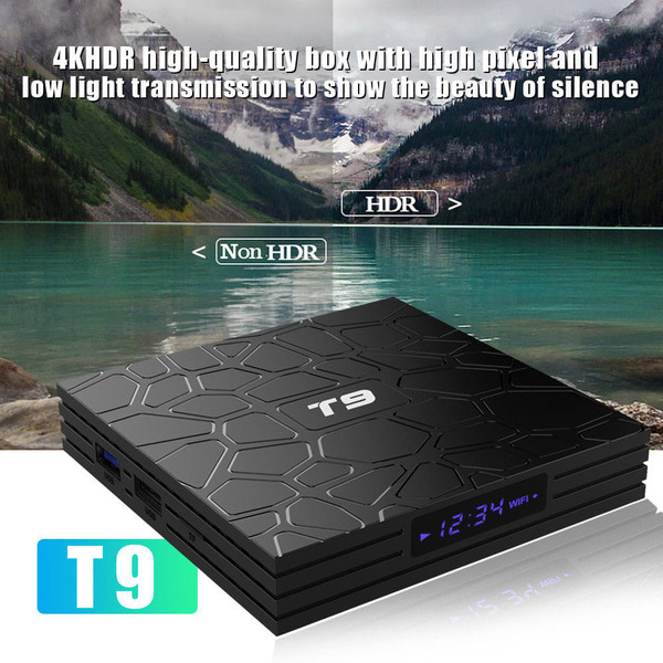 Android 8.1 TV Box T9 4GB RAM 32GB ROM Quad Core Wifi 4K Media Player UK plug K484-PEL_04G6022B