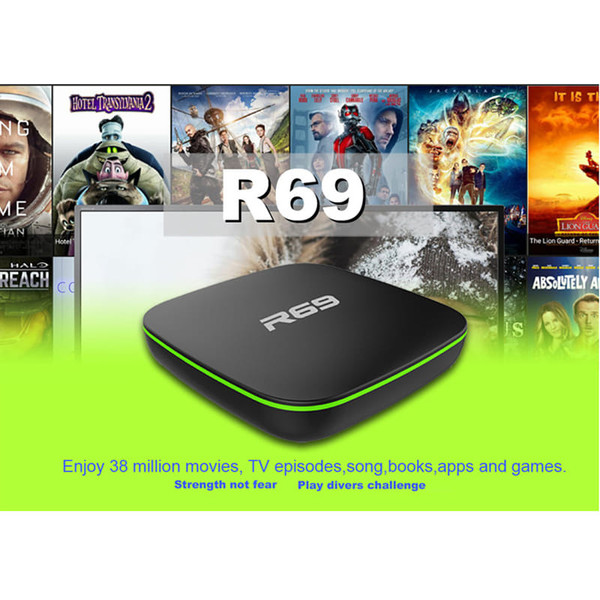 R69 Android 7.1 Smart TV Box 1GB+8GB Quad Core WIFI H.265 4K Video Media Player UK plug K484-PEL_087WBRC0