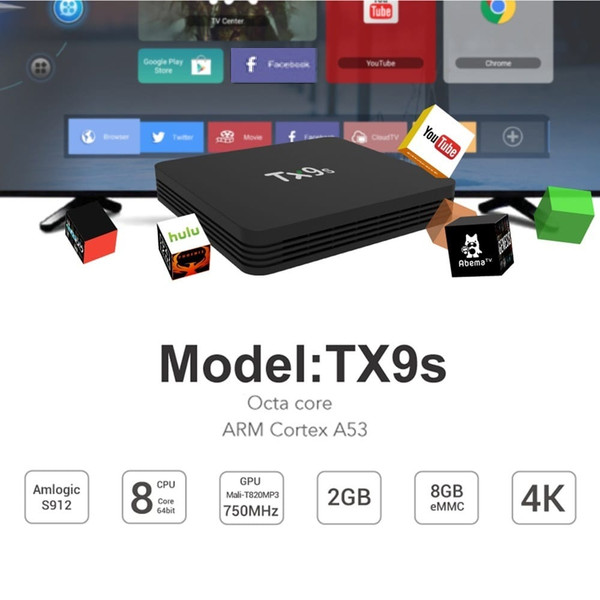 Tx9s Media  Player Abs Material Android Smart Network Tv Box With Remote Control 2+8G_US standard+I K484-PEL_0HSB798I