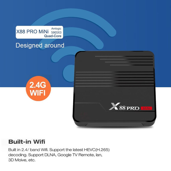 X88 PRO Mini TV Box Android 9.0 Amlogic S905X3 4K 60fps Google Player Media Player 2GB 16GB 4GB 32G K484-PEL_0HHMF9QH