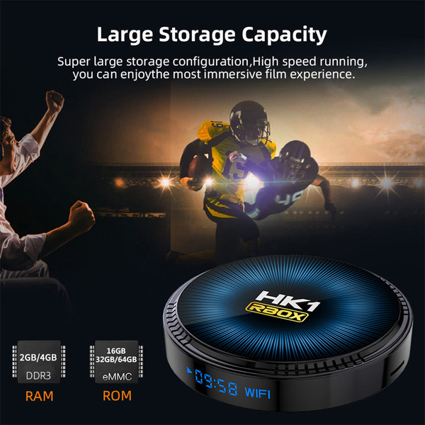 Smart TV Box Hk1rbox W2 Android 11 Media Player Dual-band Wifi Bluetooth Smart Set Top Box EU Plug K484-PEL_0N01GBR7