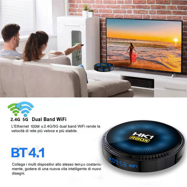 Smart TV Box Hk1rbox W2 Android 11 Media Player Dual-band Wifi Bluetooth Smart Set Top Box EU Plug K484-PEL_0N01GBR7