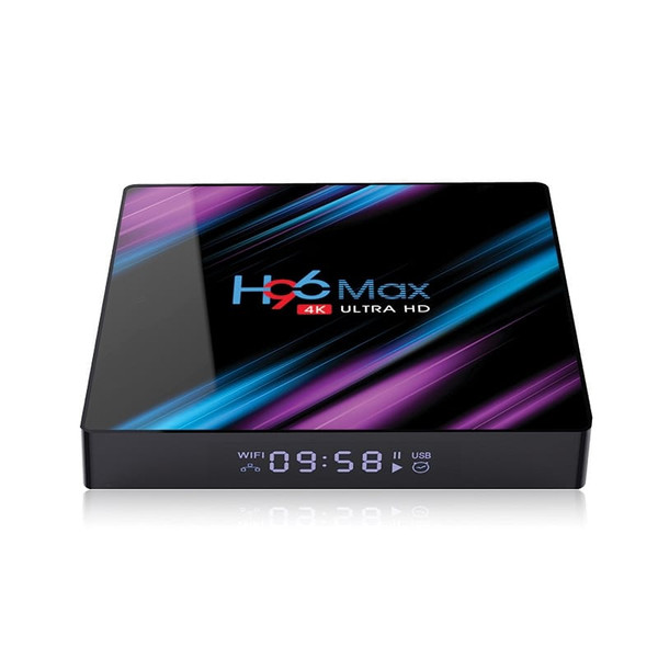H96 max 3318 Quad-Core 4+64G Android 9.0 HD Smart Network Media Player TV Box US plug K484-PEL_07B9NPFO