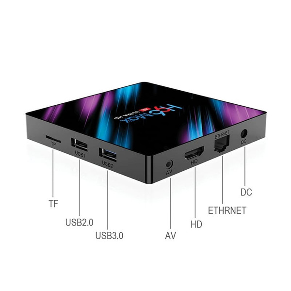 H96 max 3318 Quad-Core 4+64G Android 9.0 HD Smart Network Media Player TV Box US plug K484-PEL_07B9NPFO