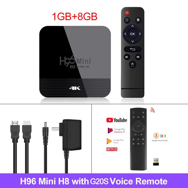 H96 Mini H8 Android 9.0 TV Box 1080p 4k Wifi Google Store Netflix H96mini 1g8g Set Top Box black_2G K484-PEL_0FV1MVM6