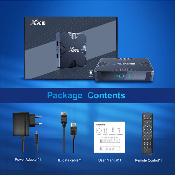 Smart TV Box X98h Android 12 Allwinner H618 Bluetooth 5.0 Wifi 2.4g 5g 4k Media Player Set top Box  K484-PEL_0O2A901K