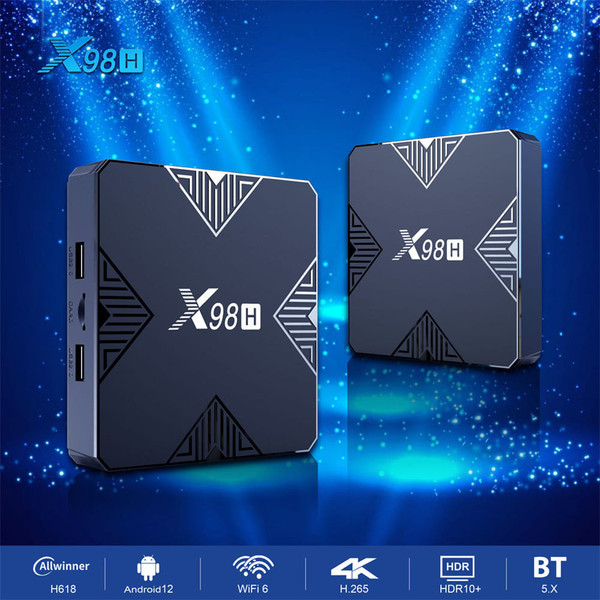 Smart TV Box X98h Android 12 Allwinner H618 Bluetooth 5.0 Wifi 2.4g 5g 4k Media Player Set top Box  K484-PEL_0O2A901K