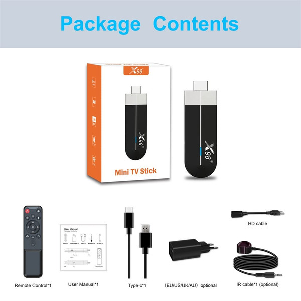 X98 S500 Smart TV Box Android 11 Amlogic S905y4 2.4g 5G Wifi 4k H.265 Hevc Bluetooth EU Plug 2+16GB K484-PEL_0O3B4YL3