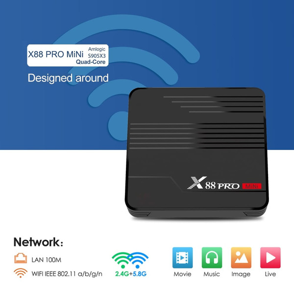 X88 PRO Mini TV Box Android 9.0 Amlogic S905X3 4K 60fps Google Player Media Player 2GB 16GB 4GB 32G K484-PEL_0HHMJKR6