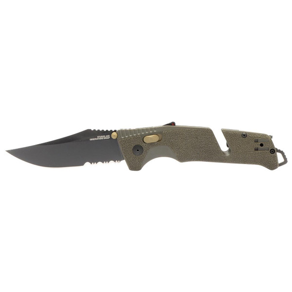 SOG Trident AT Partially Serrated 3.7" Folding Pocket Knife (OD Green) M119-11121141