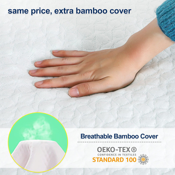 US GARVEE Mattress Topper Twin 2 Inch Green Tea Egg Crate Memory Foam Mattress Topper K484-PHO_0UL3RC9U_US