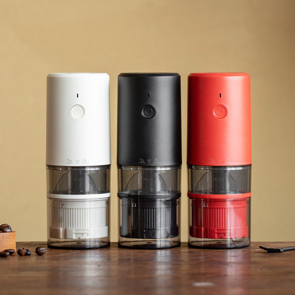 Portable Electric Grinder with Transparent Storage Bin USB Rechargeable Adjustable Coarseness Coffe K484-FQZDN_XNLWU6OX