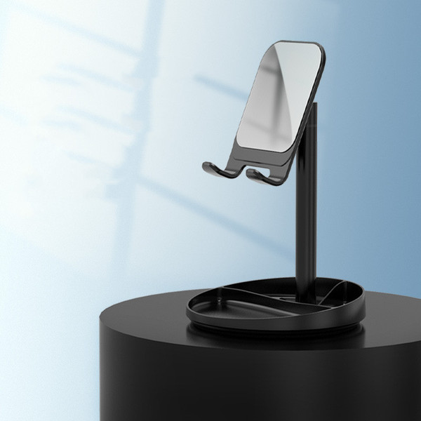 Color: Black mirror - Retractable folding lazy man bracket Q119-CJSJSJSJ01778-Black mirror