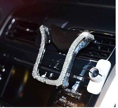 Car-mounted diamond U-shaped mobile phone holder Q119-CJSJSJSJ00554